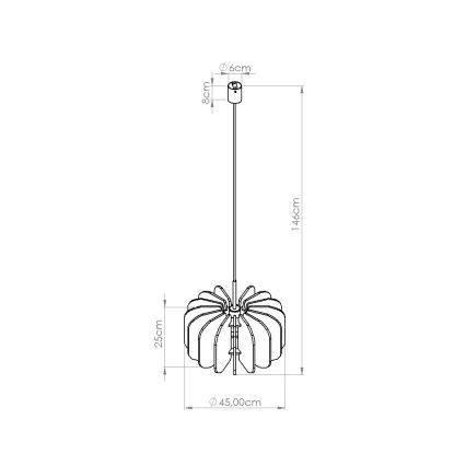 Люстра на шнурі MULA 1xE27/15W/230V, діам. 45 см, кремова