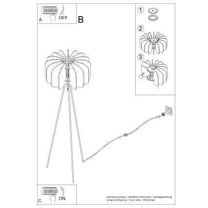 Напольная лампа MULA 1xE27/15W/230V жёлтая