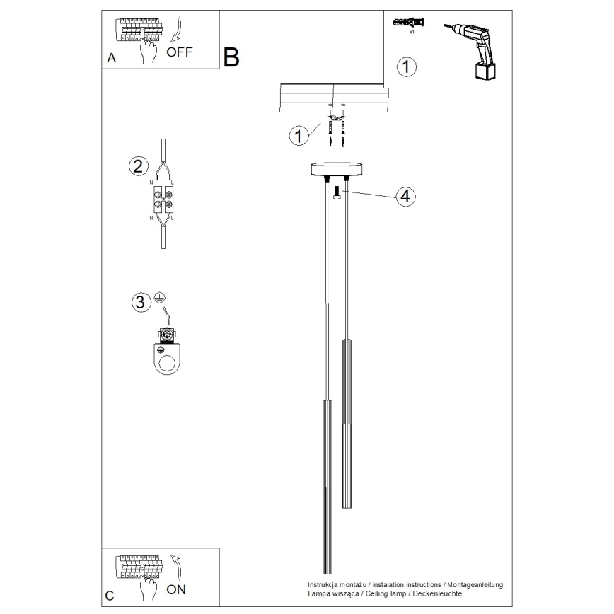 Подвесная люстра на тросе ARCHE 2xG9/8W/230V белая