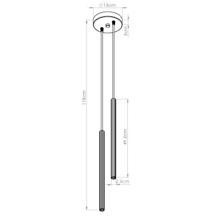 Люстра на тросі ARCHE 2xG9/8W/230V чорна
