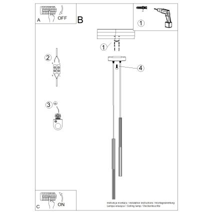 Люстра на тросі ARCHE 2xG9/8W/230V чорна
