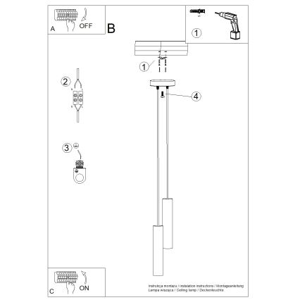 Люстра на тросе LAGOS 2xGU10/10W/230V белая