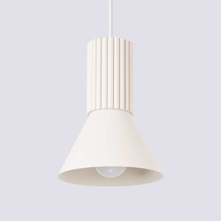 Підвісна люстра на тросі ESTRIA 1xE14/10W/230V, діаметр 14 см, кремова
