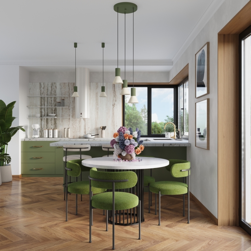 Люстра на тросі ESTRIA 1xE14/10W/230V діаметром 14 см зелена