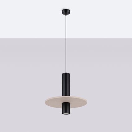 Люстра на тросі PELTA 1xGU10/10W/230V чорний/кремовий