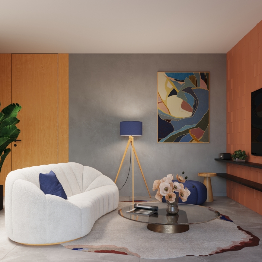 Підлогова лампа NATT 1xE27/15 Вт/230 В синя