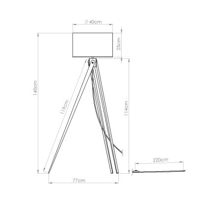 Торшер NATT 1xE27/15W/230V белый