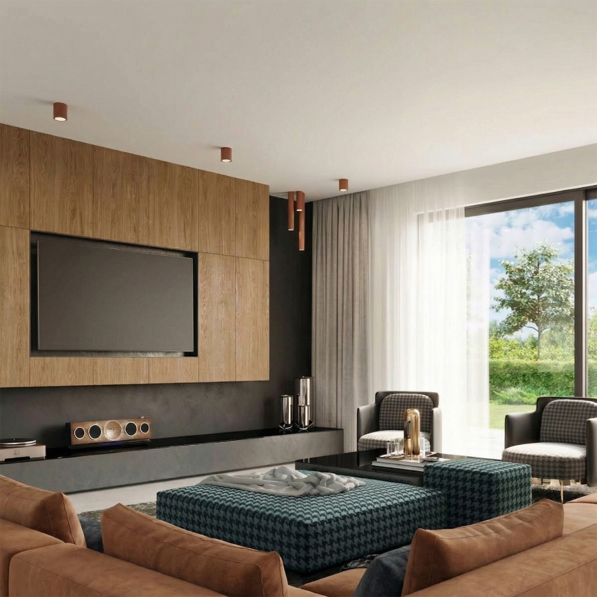 Точечный светильник LAGOS 1xGU10/10W/230V, 10 см, коричневый