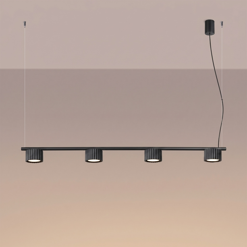 Підвісна люстра на тросі AURA 4xGX53/10W/230V чорна
