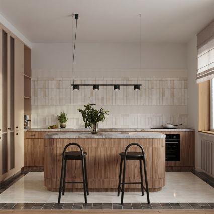 Підвісна люстра на тросі AURA 4xGX53/10W/230V чорна