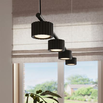 Підвісна люстра на тросі AURA 4xGX53/10W/230V чорна