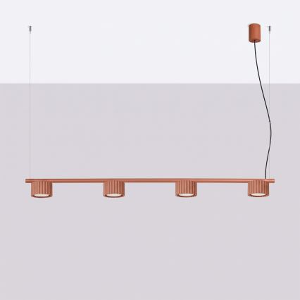 Люстра на тросе AURA 4xGX53/10W/230V, красная