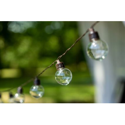 Солнечная LED-декоративная гирлянда, 30×LED, 8 режимов, 500 мА·ч, 10,6 м, IP67, тёплый белый