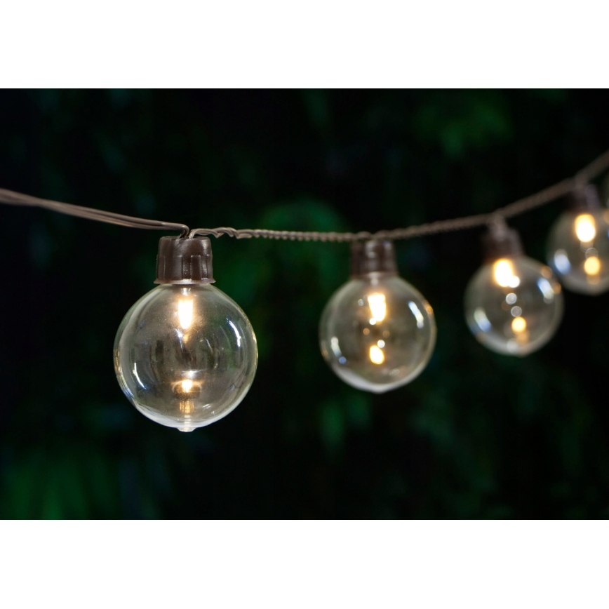 Солнечная LED-декоративная гирлянда, 30×LED, 8 режимов, 500 мА·ч, 10,6 м, IP67, тёплый белый
