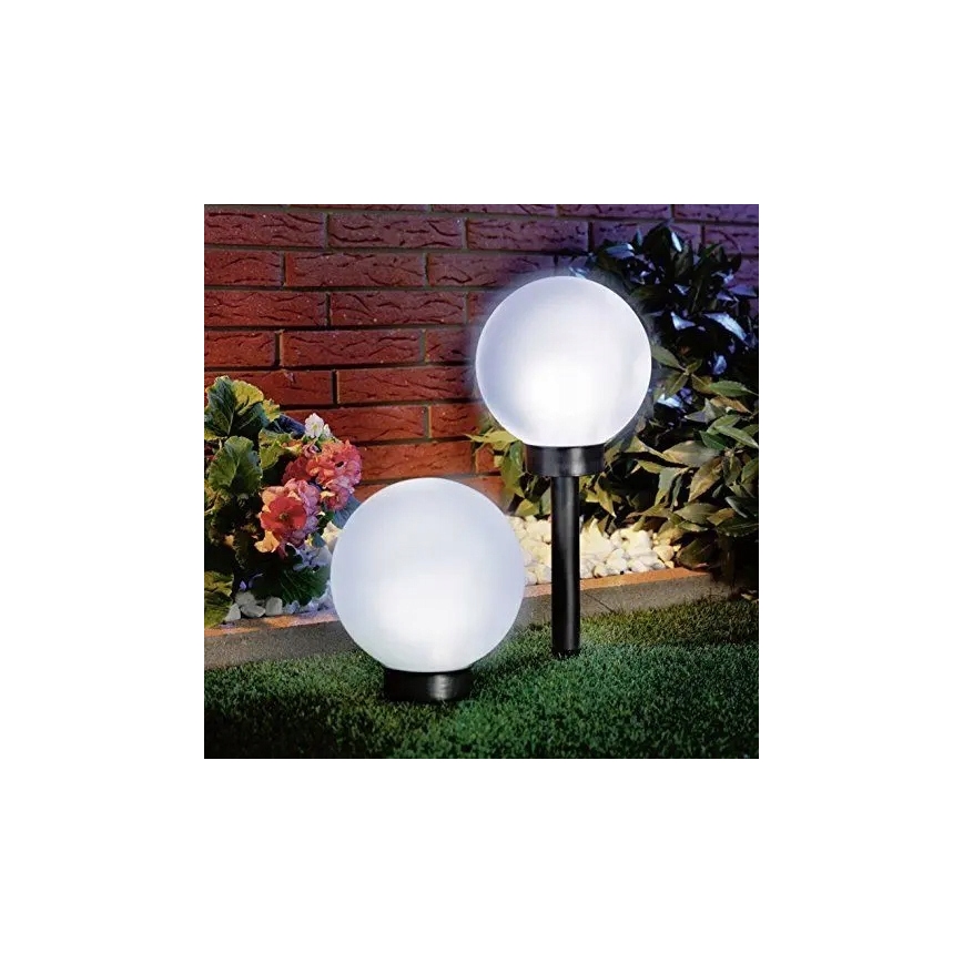 Солнечная LED-лампа, 1,2 В, 6500 K, 200 mAh, диаметр 10 см, IP44, белая/чёрная