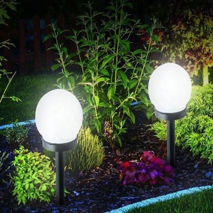 Солнечная LED-лампа, 1,2 В, 6500 K, 200 mAh, диаметр 10 см, IP44, белая/чёрная