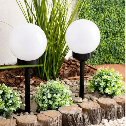 Солнечная LED-лампа, 1,2 В, 6500 K, 200 mAh, диаметр 10 см, IP44, белая/чёрная