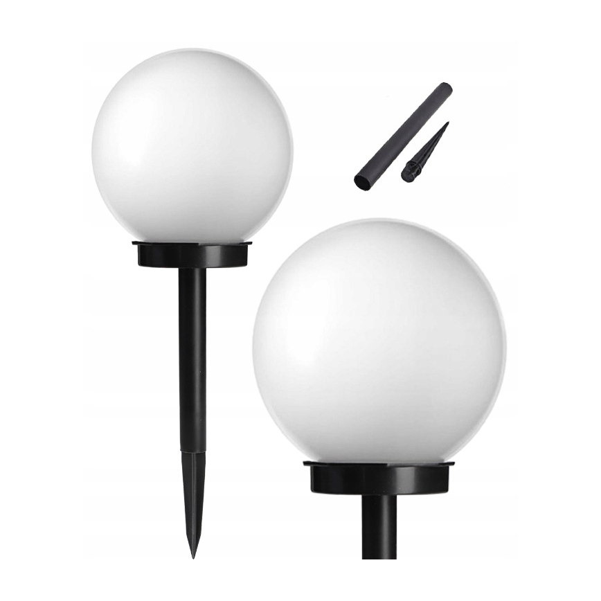 Солнечная LED-лампа, 1,2 В, 6500 K, 200 mAh, диаметр 10 см, IP44, белая/чёрная