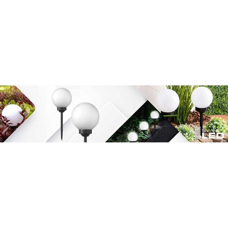 Солнечная LED-лампа, 1,2 В, 6500 К, 200 мА·ч, диаметр 20 см, IP44, белая/чёрная