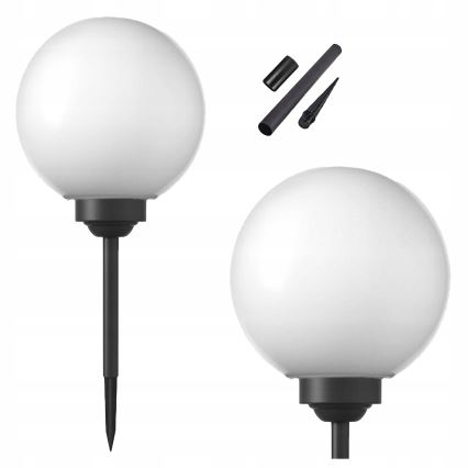 Солнечная LED-лампа, 1,2 В, 6500 К, 200 мА·ч, диаметр 20 см, IP44, белая/чёрная