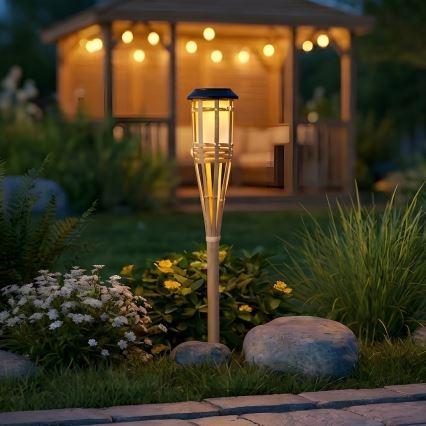 Солнечная LED-лампа BAMBOO LED/1,2V 150 mAh 1800K 56 cm IP44 бежевая