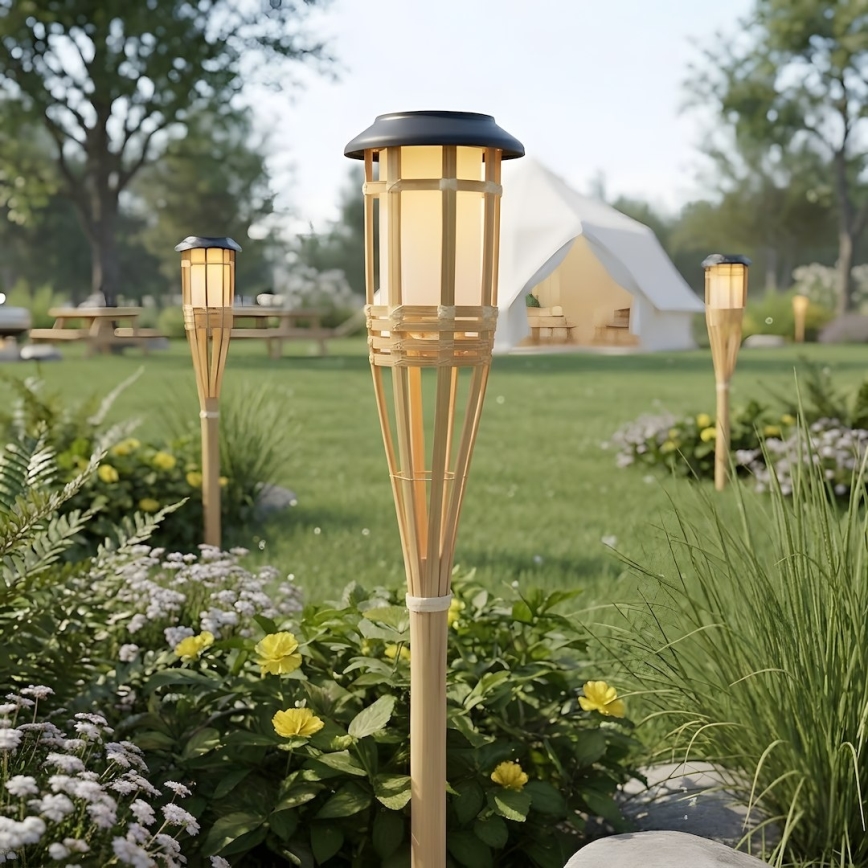 Солнечная LED-лампа BAMBOO LED/1,2V 150 mAh 1800K 56 cm IP44 бежевая