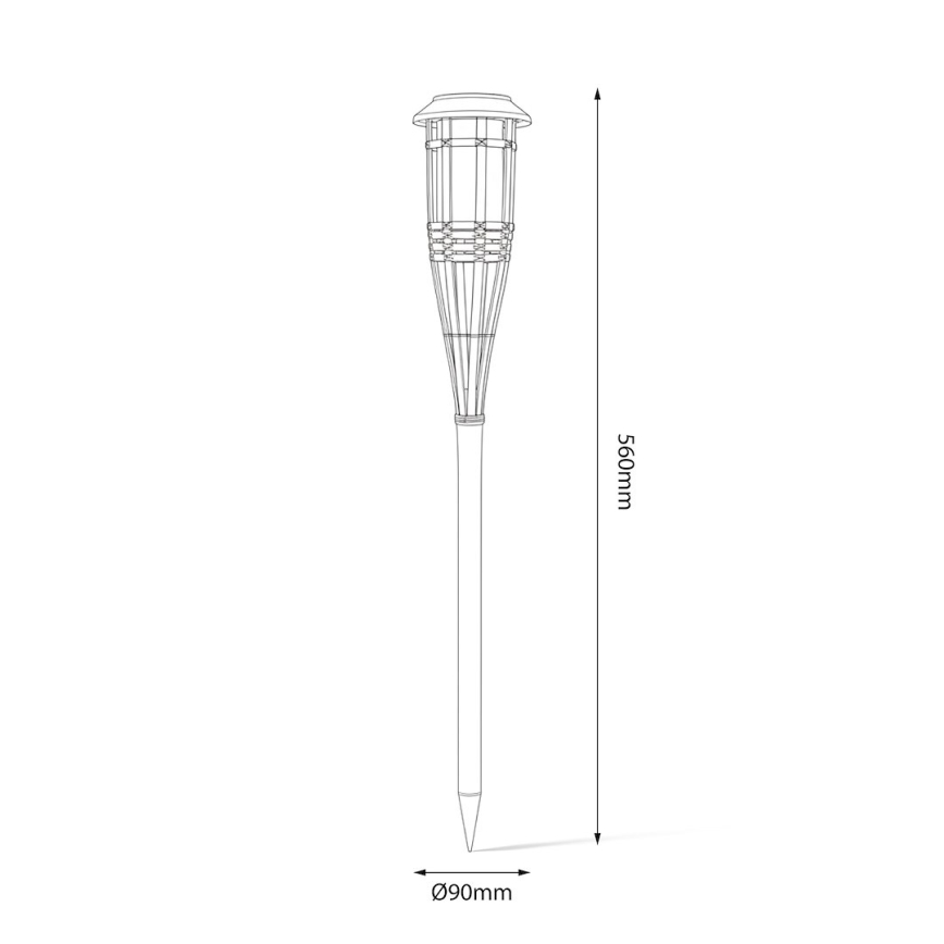 Солнечная LED-лампа BAMBOO LED/1,2V 150 mAh 1800K 56 cm IP44 бежевая