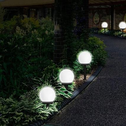 Солнечная LED-лампа LED/1,2V 6500K 200 mAh диам. 15 см IP44 белая/чёрная