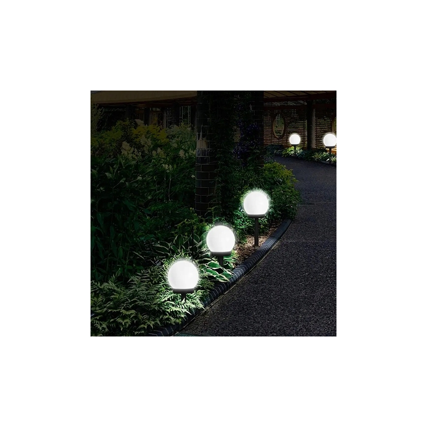 Солнечная LED-лампа LED/1,2V 6500K 200 mAh диам. 15 см IP44 белая/чёрная