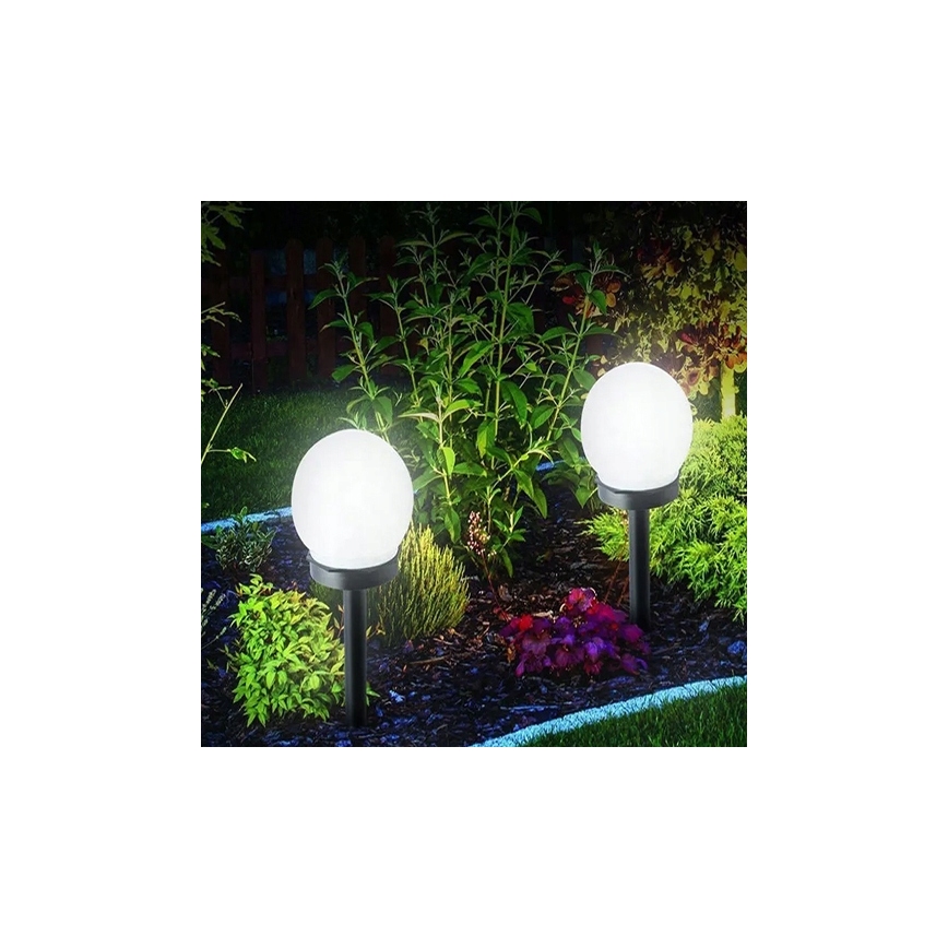 Солнечная LED-лампа LED/1,2V 6500K 200 mAh диам. 15 см IP44 белая/чёрная