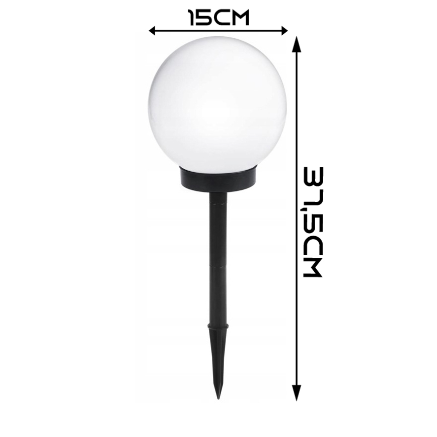 Солнечная LED-лампа LED/1,2V 6500K 200 mAh диам. 15 см IP44 белая/чёрная
