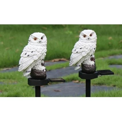 LED солнечный декоративный светильник с датчиком 6xLED/1,2V 3000K 40 cm 600 mAh IP44 в форме совы