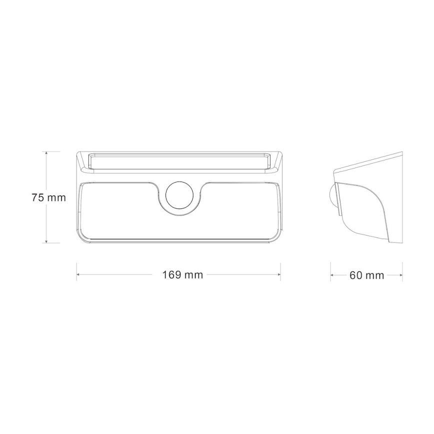 Солнечный LED настенный светильник с датчиком LINK LED/5W/3,7V IP65 черный