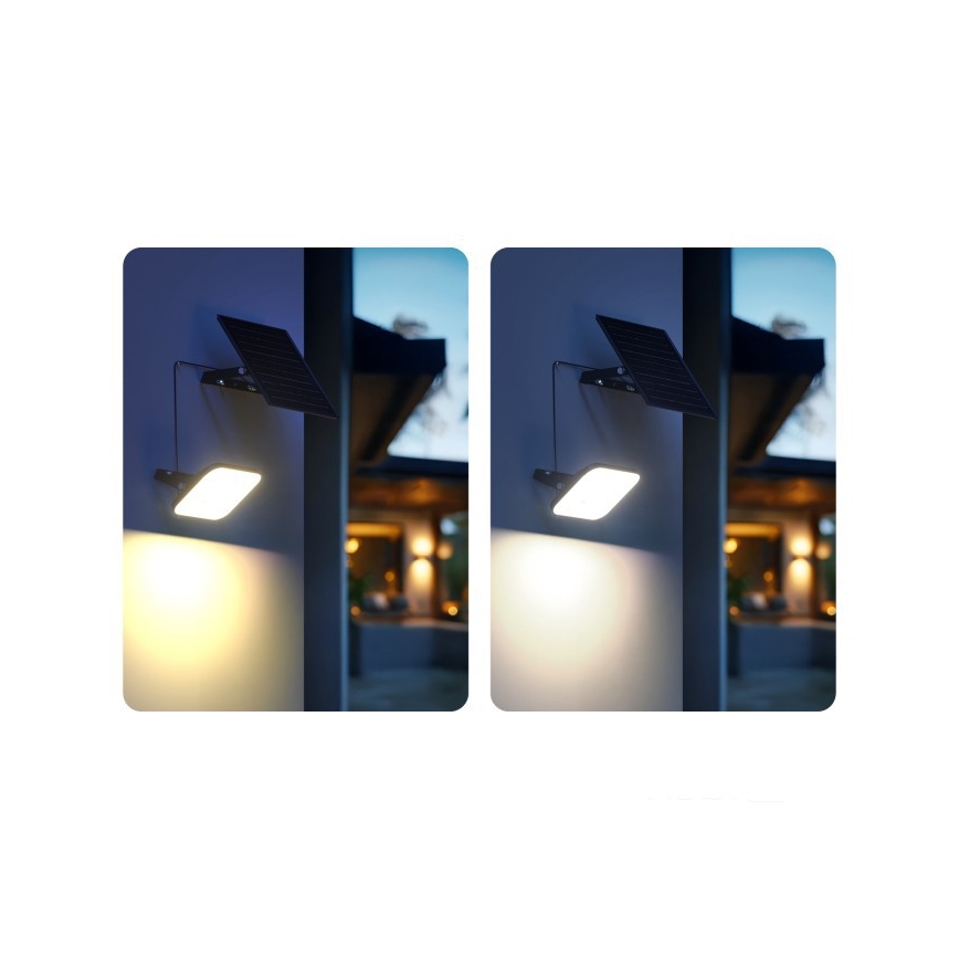 Светодиодный диммируемый солнечный прожектор с датчиком LED/10W/3,7V 3000/4000K IP65 3600 mAh + пульт дистанционного управления