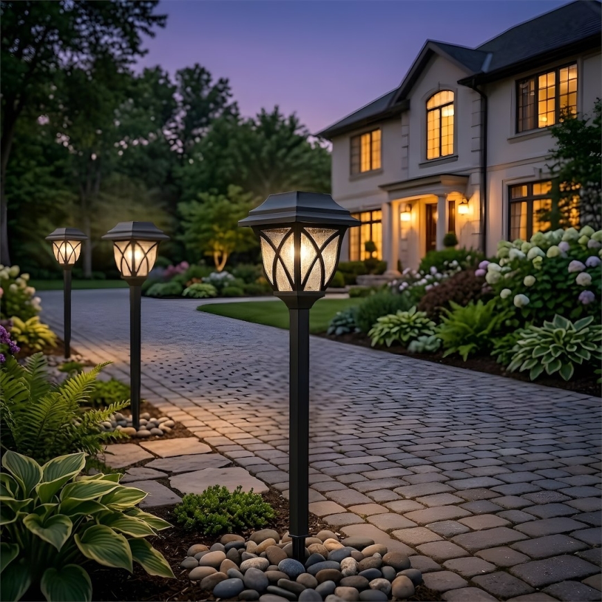 Солнечный LED-светильник LAWN, 1,2 В, 100 мА·ч, 3000 К, 44 см, IP44, чёрный