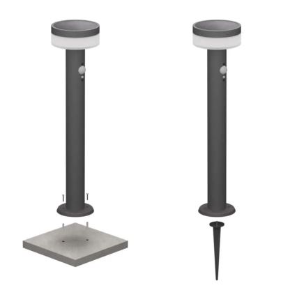 Солнечный светодиодный фонарь с датчиком LED/2W/3,7V 1200 мАч IP44 50 см