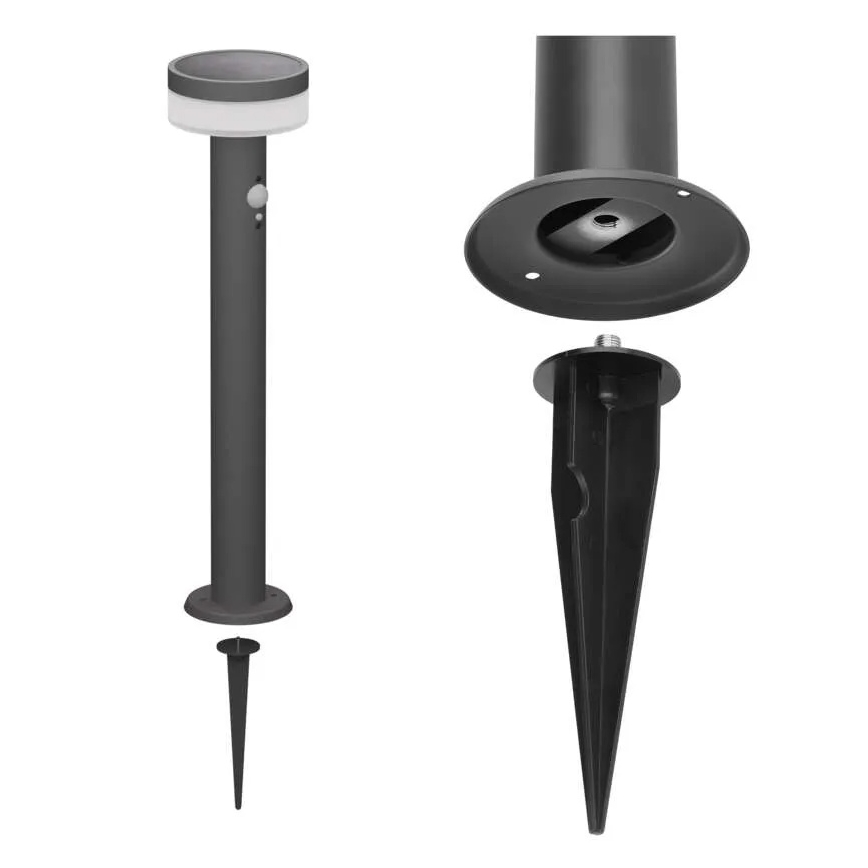 Солнечный светодиодный фонарь с датчиком LED/2W/3,7V 1200 мАч IP44 80 см