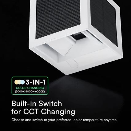Солнечный светодиодный настенный светильник с датчиком LED/9W/3,7V 3000/4000/6000K IP65 2600 mAh белый