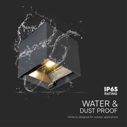 LED солнечный настенный светильник с датчиком LED/9W/5V 3000/4000/5000K IP65 2600 mAh антрацит