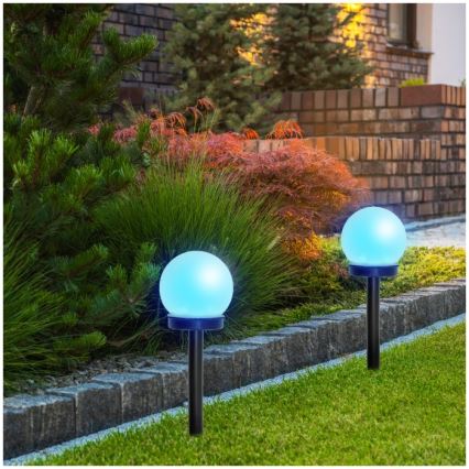 Солнечный RGB‑светодиодный светильник SPHERE LED/1,2 В IP44 40 мА·ч Ø 10 см
