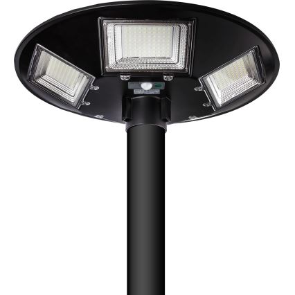 Диммируемый LED солнечный уличный светильник с датчиком LED/22W/6V 18000 mAh 6500K IP65 черный + пульт дистанционного управления