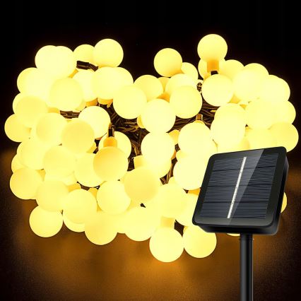 Сонячна декоративна LED гірлянда 30xLED/8 функцій 500 mAh 6,5 м IP67 теплий білий