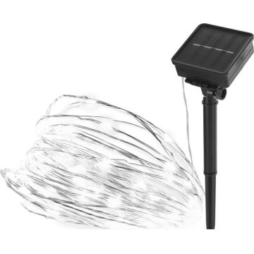 Сонячна гірлянда 120xLED/2,4W/1,2V 12m IP44 600 mAh холодне біле світло