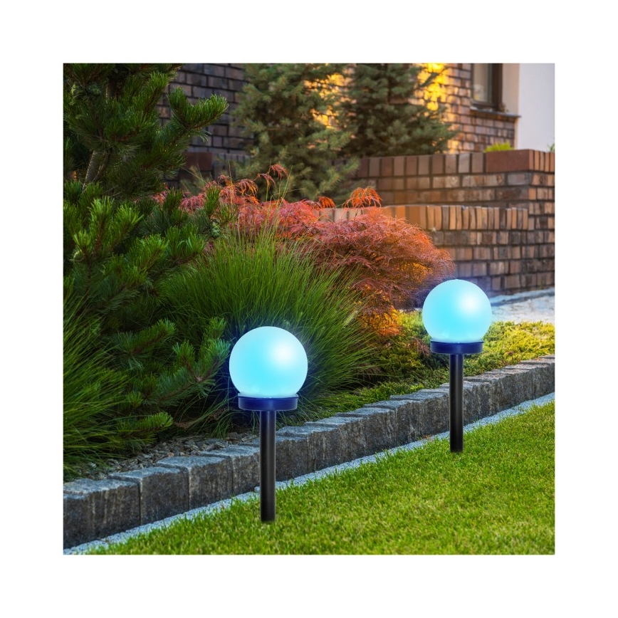 Сонячна RGB світлодіодна лампа SPHERE, 1,2 В, IP44, акумулятор 40 мА·год, діаметр 10 см