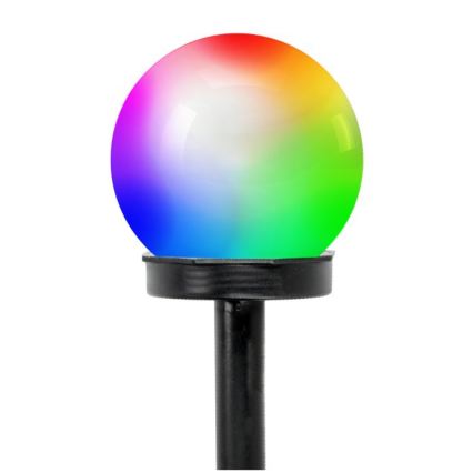 Сонячна RGB світлодіодна лампа SPHERE, 1,2 В, IP44, акумулятор 40 мА·год, діаметр 10 см