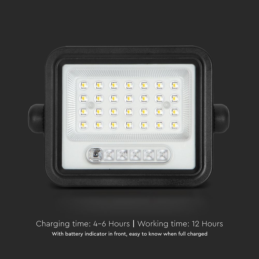 Сонячний LED-прожектор з регульованою яскравістю LED/50W/3,2V 2000-8000K IP65 3800 mAh чорний + пульт дистанційного керування