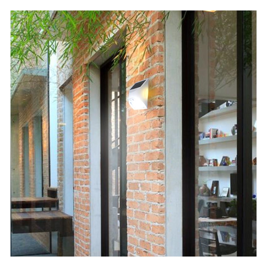 LED сонячний настінний світильник із датчиком LED/3W/3,7V 3000/4000K 1200 mAh IP54 білий