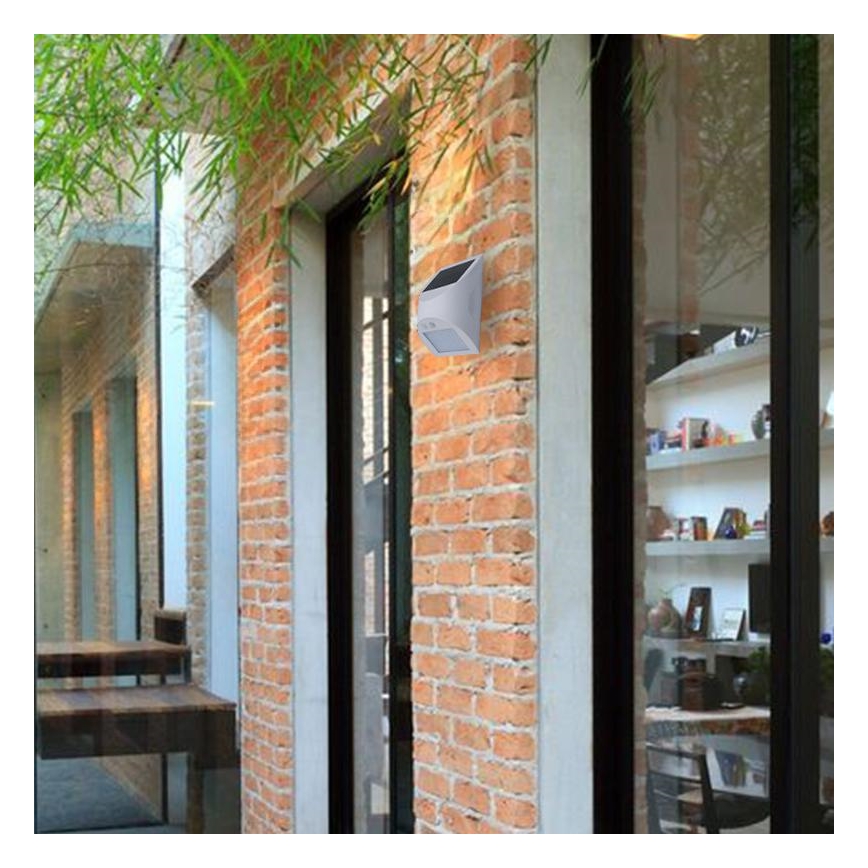 LED сонячний настінний світильник із датчиком LED/3W/3,7V 3000/4000K 1200 mAh IP54 білий