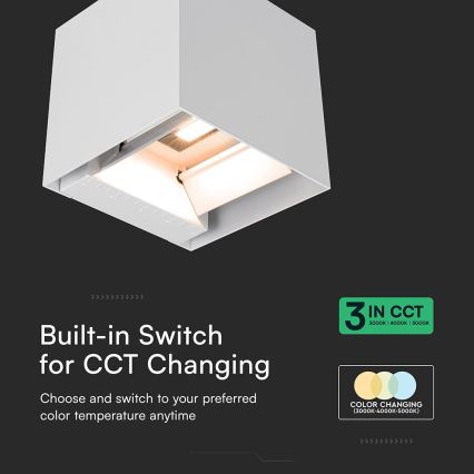 Світлодіодний сонячний настінний світильник з датчиком, 9 Вт/5 В, 3000/4000/5000 К, IP65, 2600 мА·год, білий