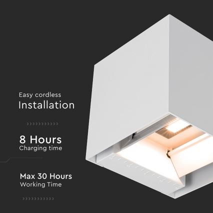 Світлодіодний сонячний настінний світильник з датчиком, 9 Вт/5 В, 3000/4000/5000 К, IP65, 2600 мА·год, білий